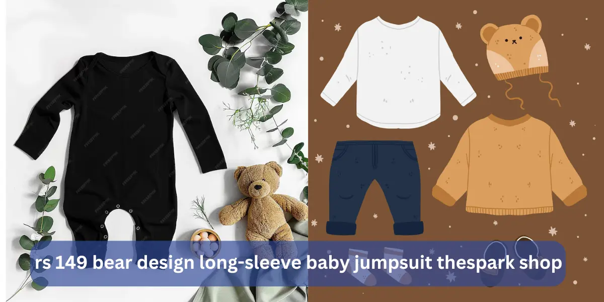 rs 149 bear design long-sleeve baby jumpsuit thespark shop